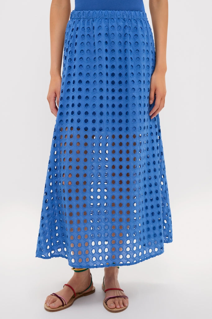 Cobalt Blue Cotton Eyelet Eve Skirt