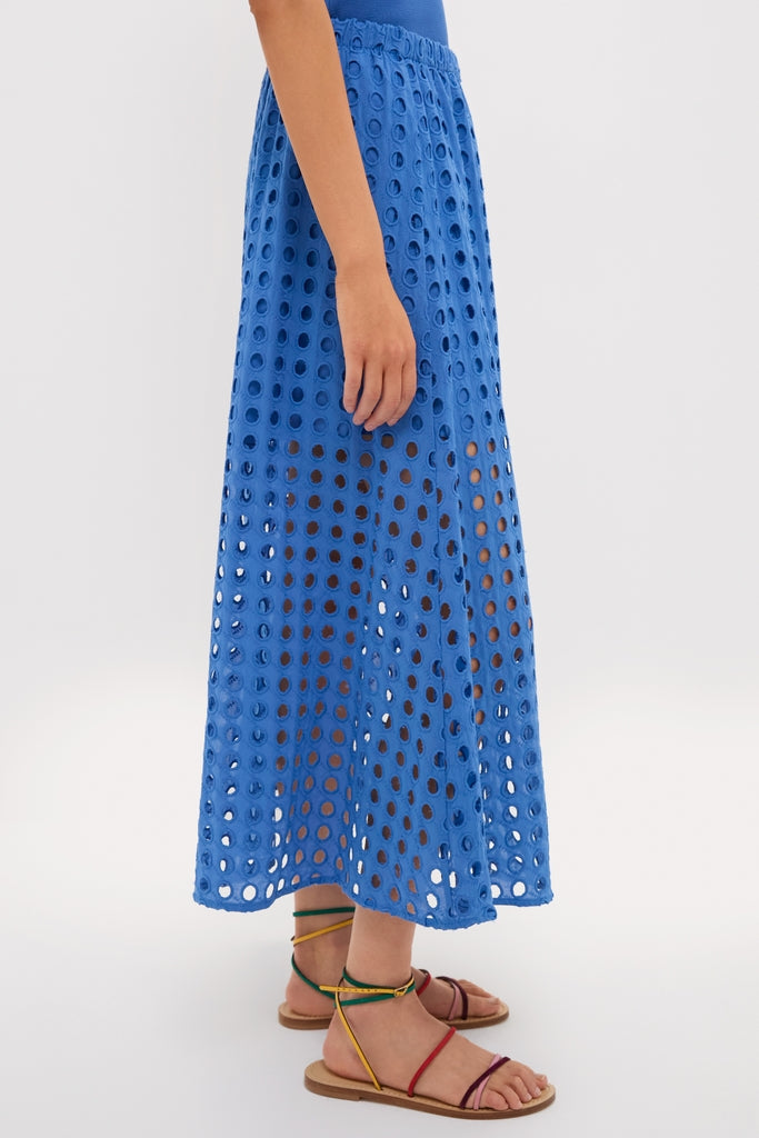 Cobalt Blue Cotton Eyelet Eve Skirt