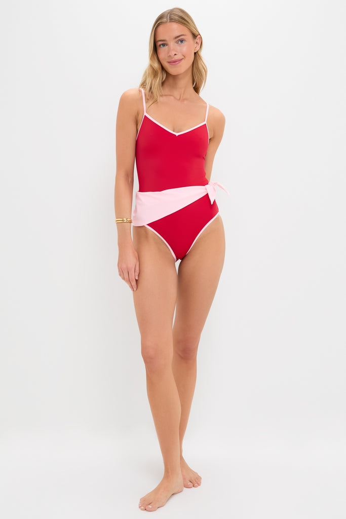 Poppy and Pink Cleo One Piece with Scarf