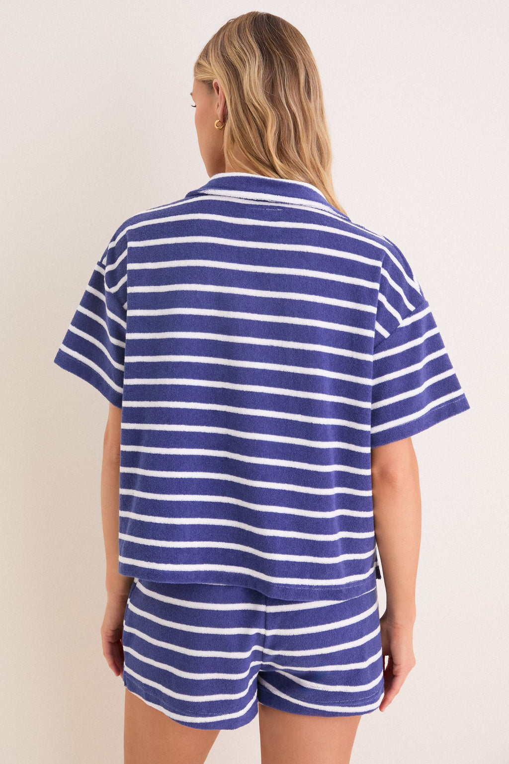 Navy Stripe Terrycloth Tybee Top