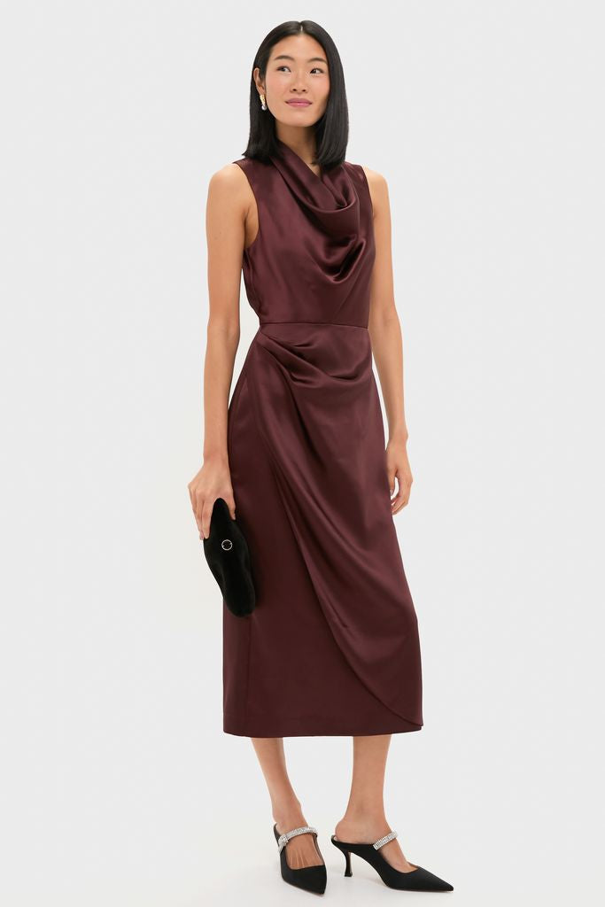 Chocolate Satin Sinclair Dress