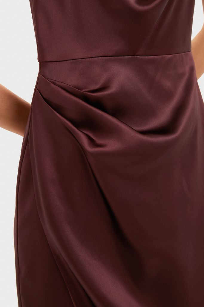 Chocolate Satin Sinclair Dress
