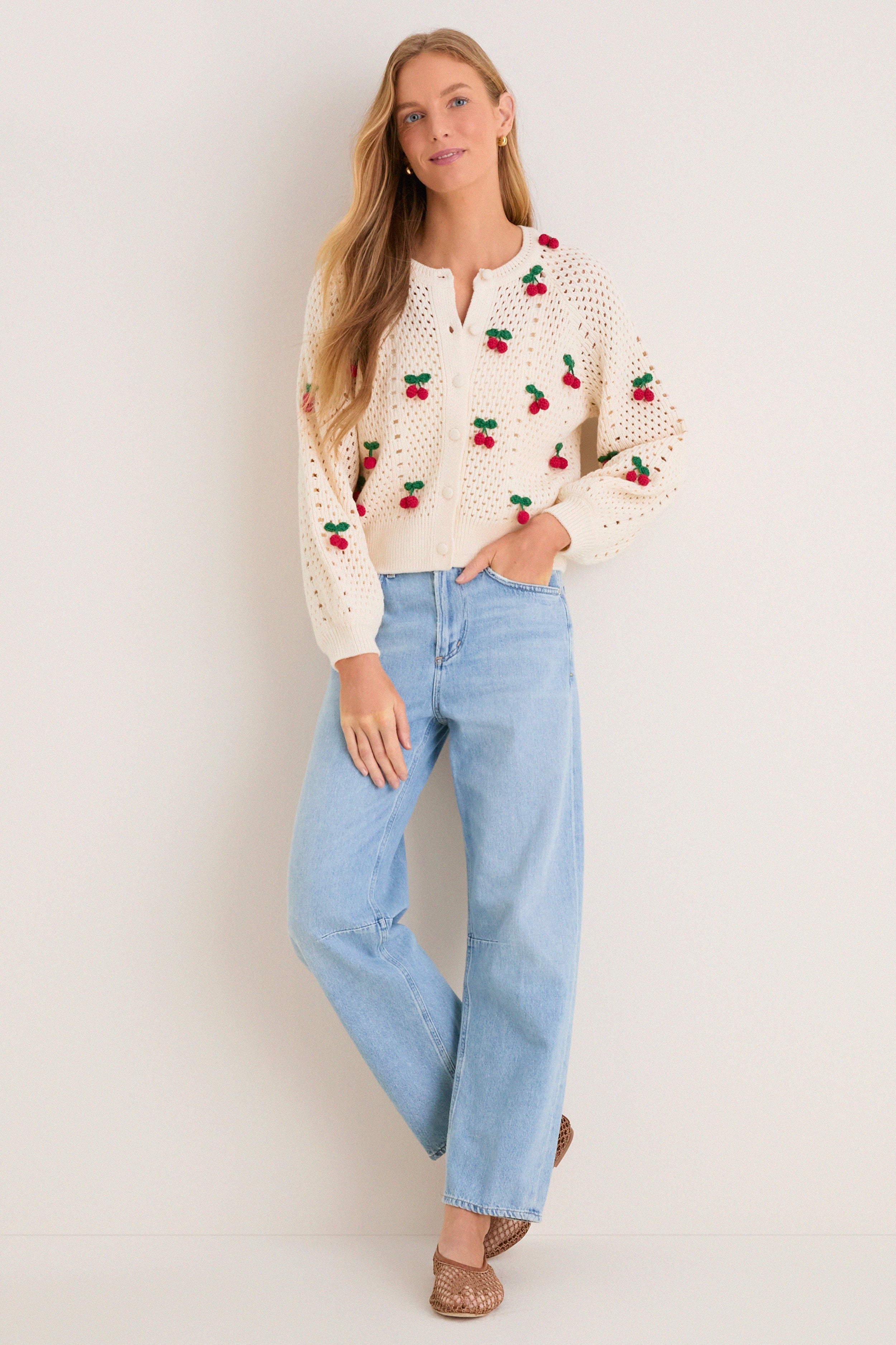 Cherry Embroidered Cora Cardigan