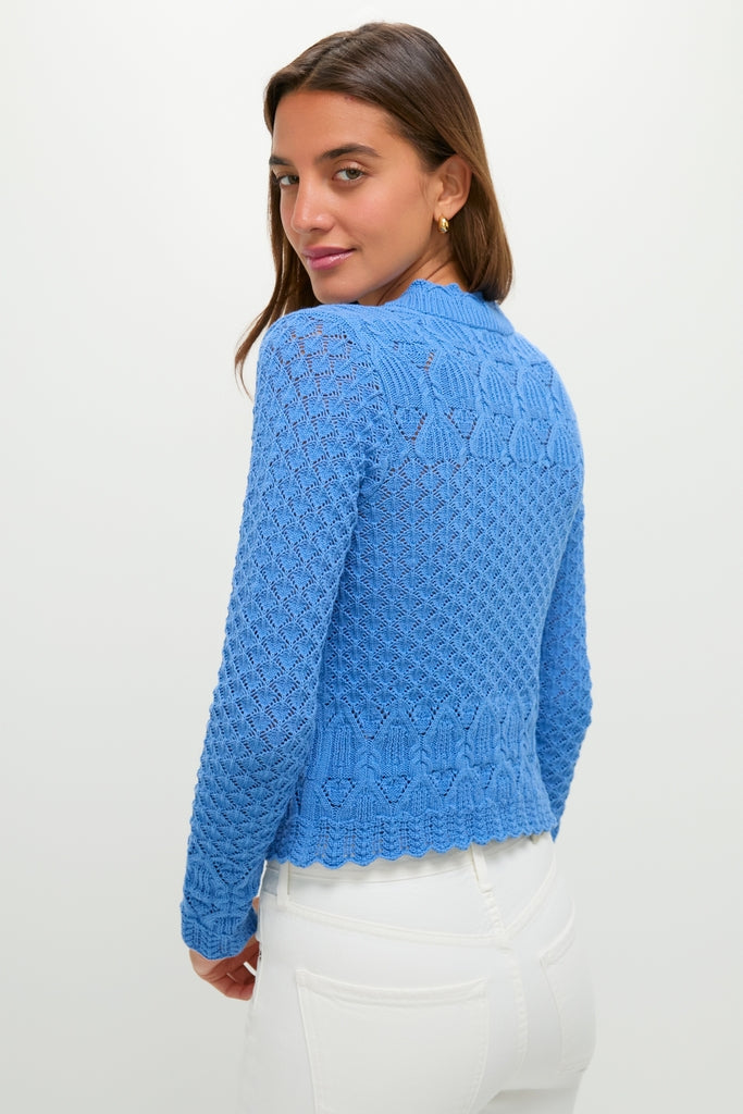 Cornflower Blue Pointelle Capucine Cardigan
