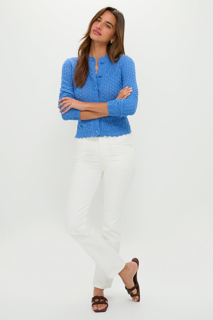 Cornflower Blue Pointelle Capucine Cardigan