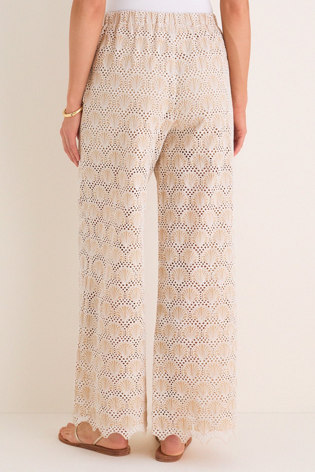 Tan Seashell Eyelet Shelly Pants