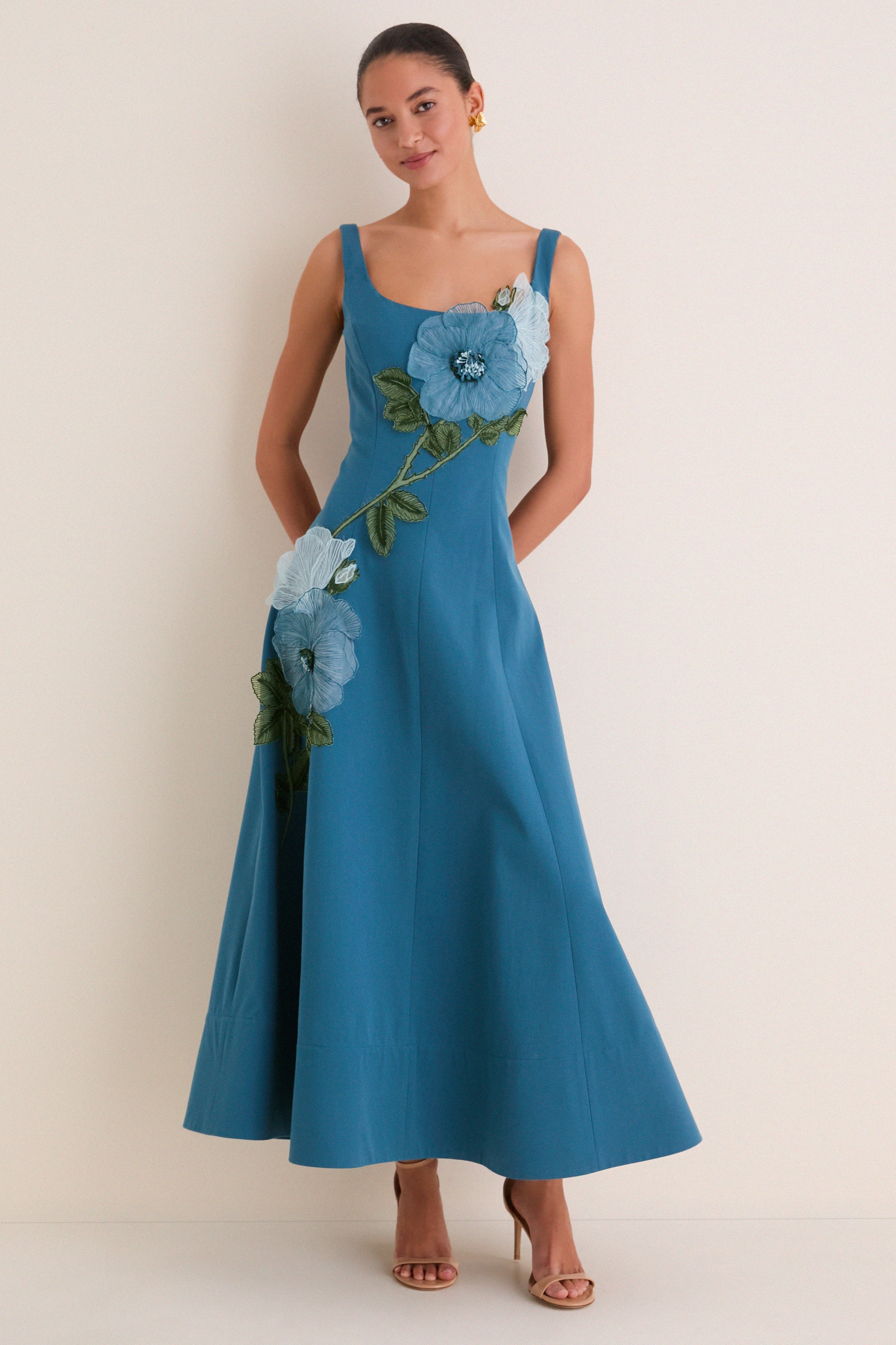 Mallard Peony Embroidered Full Dress