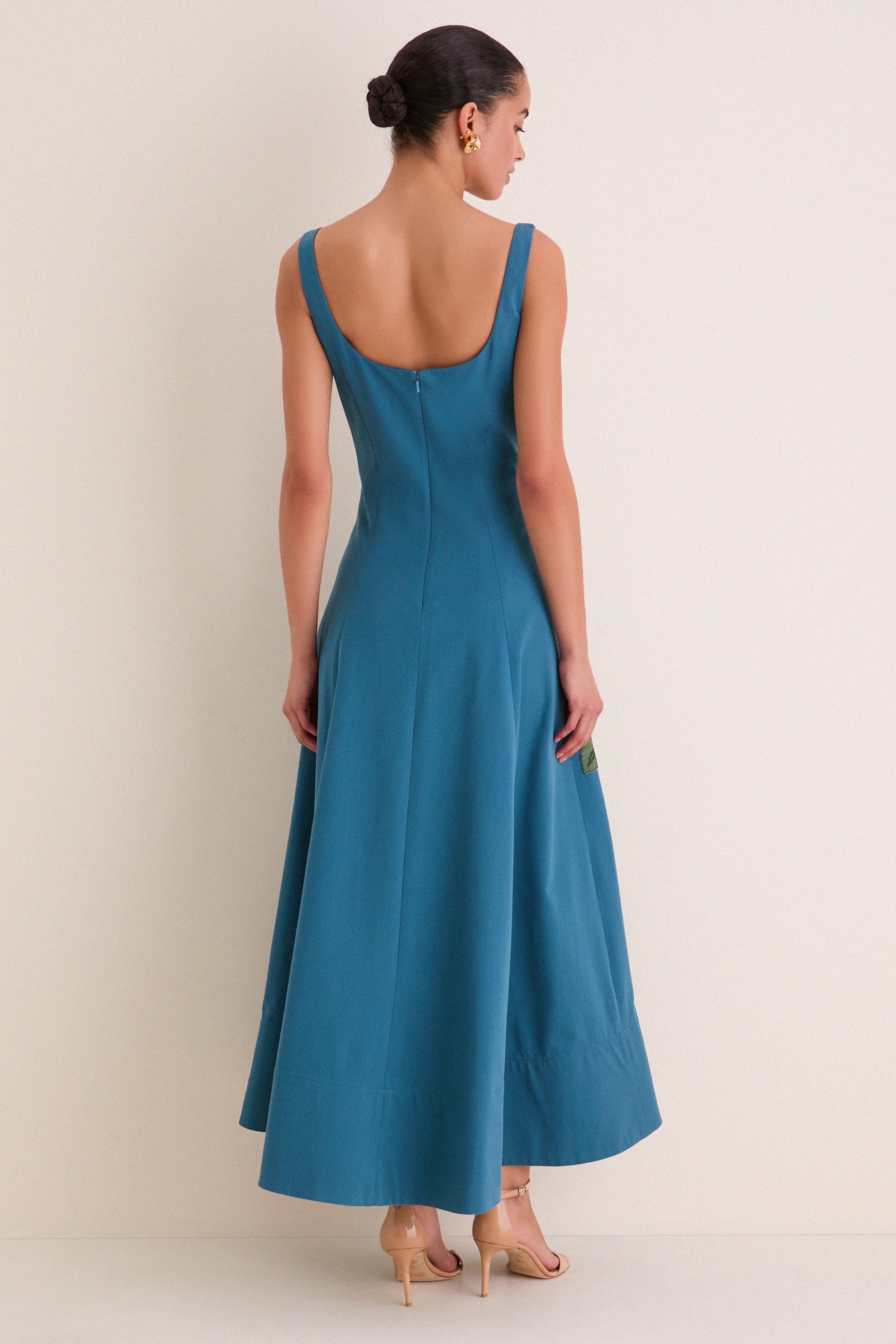Mallard Peony Embroidered Full Dress