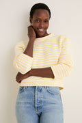 Sunshine and Cream Fine Stripe Mini Marina Sweater