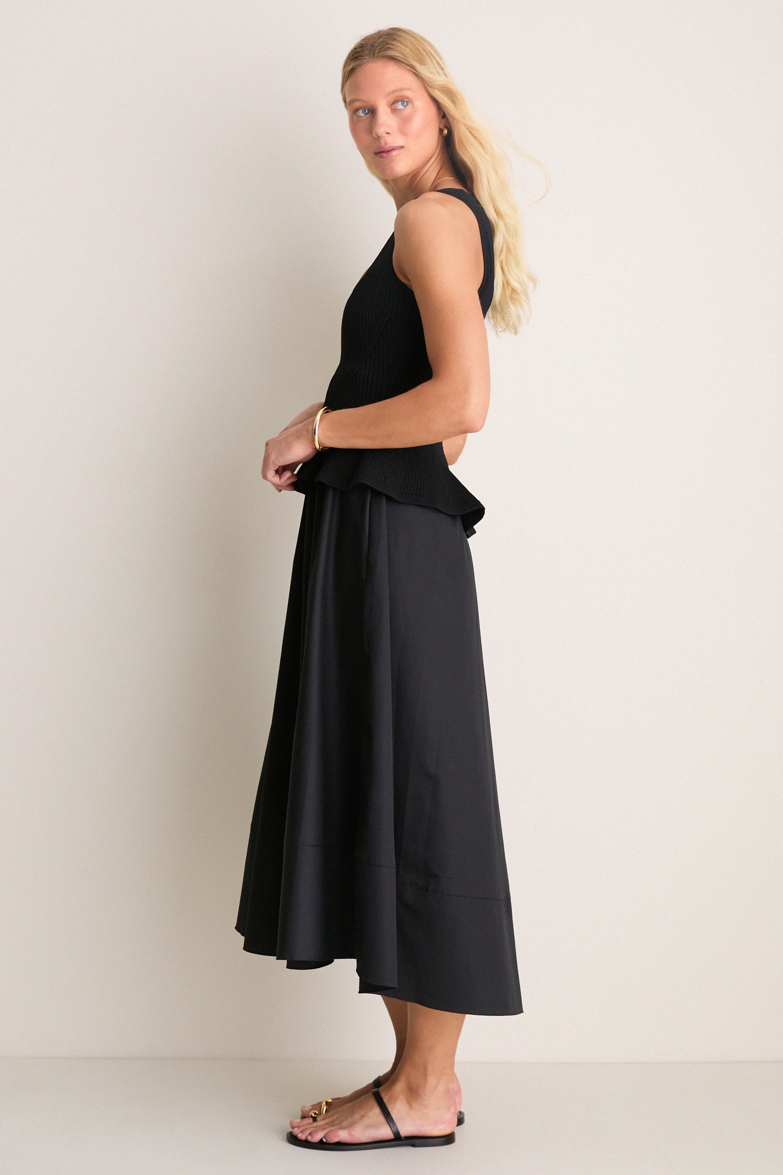Black Peplum Cara Dress