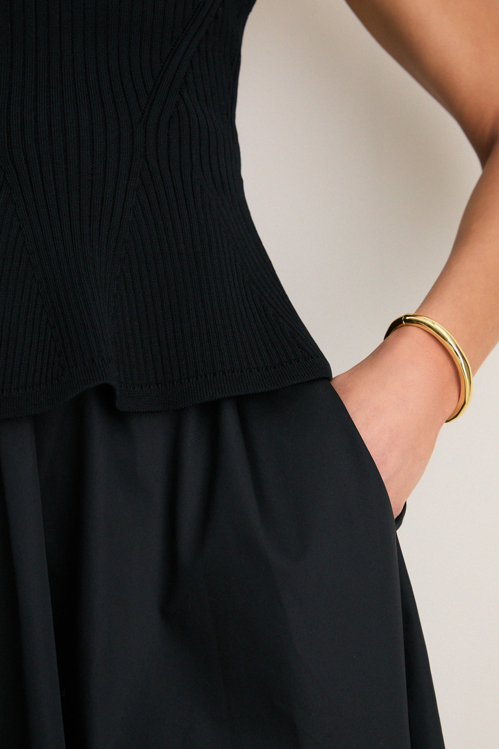 Black Peplum Cara Dress
