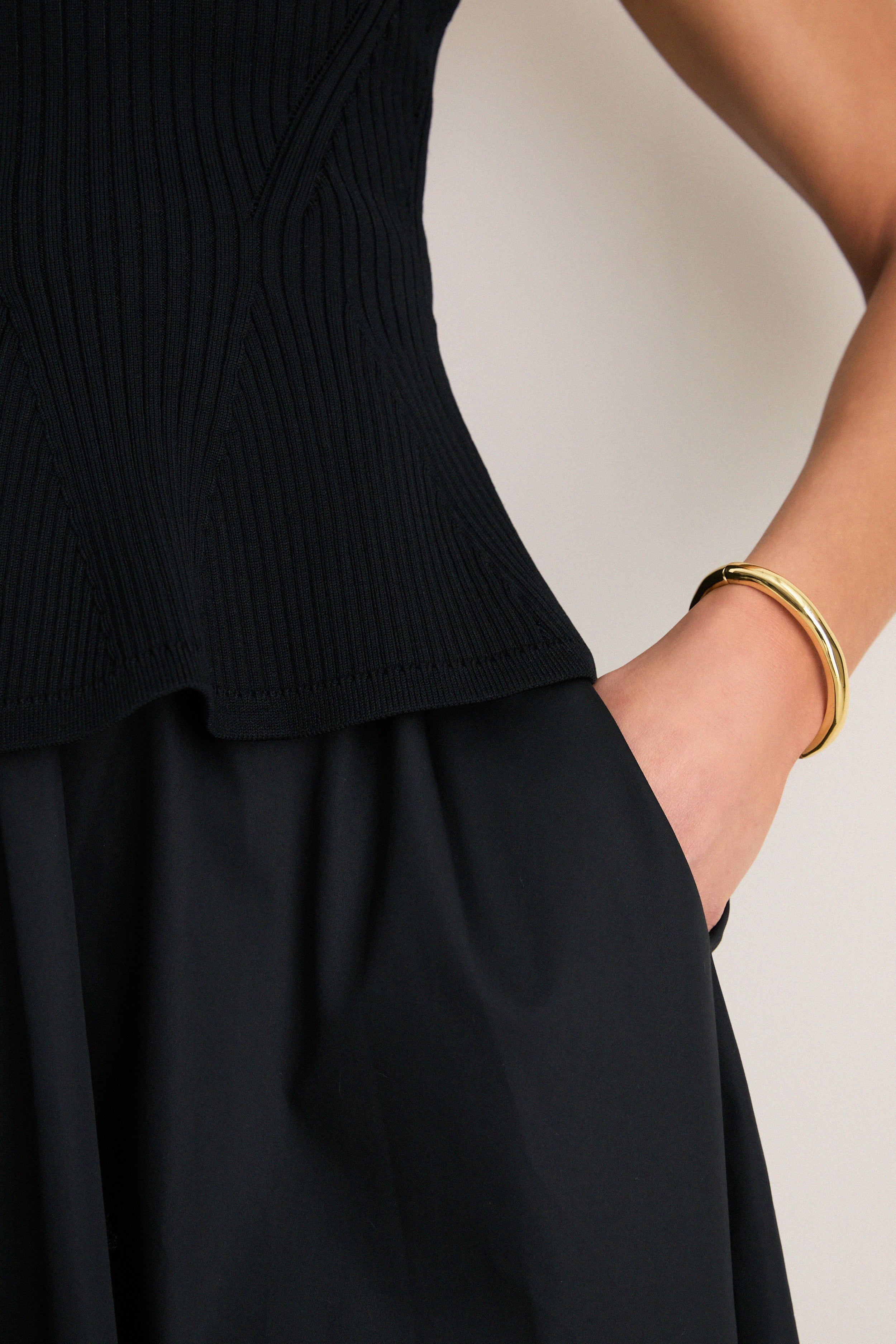Black Peplum Cara Dress