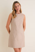 Mocha Gingham Yvette Mini Dress