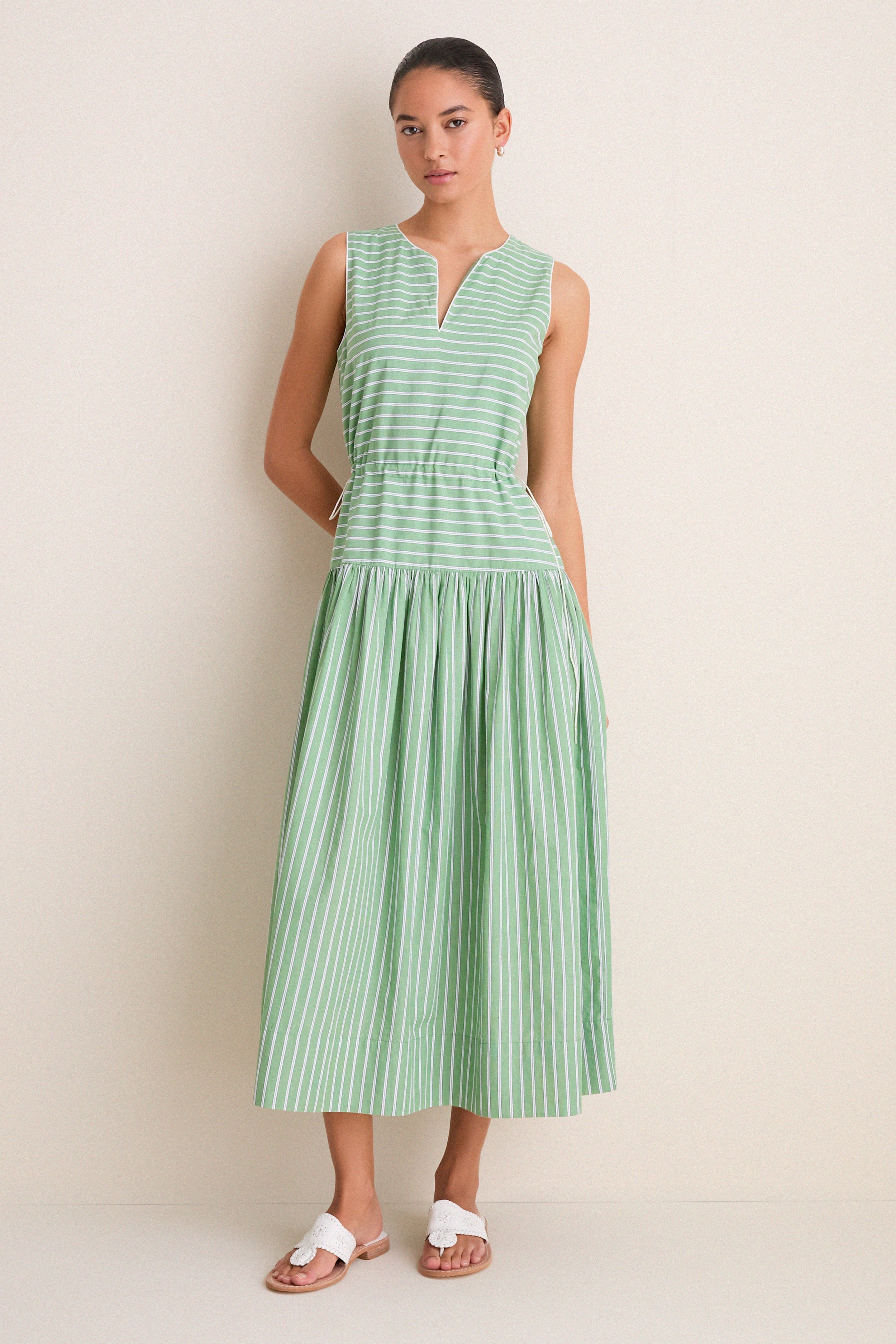 Green Stripe Charlotte Dress