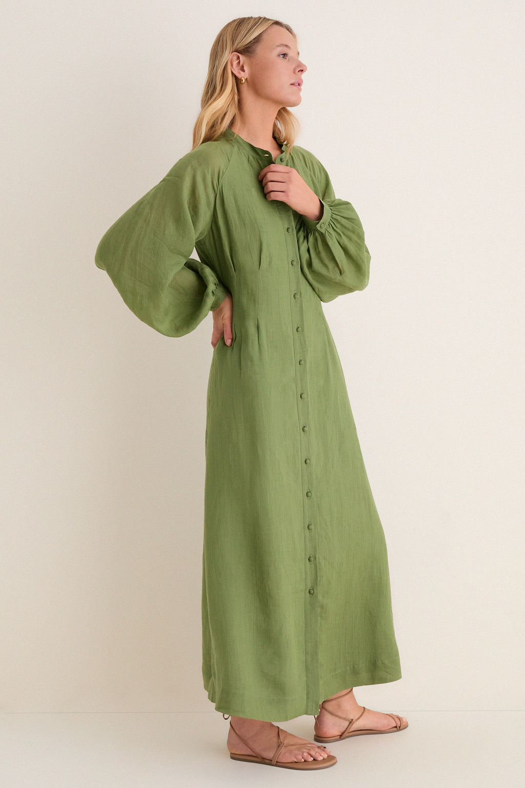 Cedar Green Button Down Granier Dress