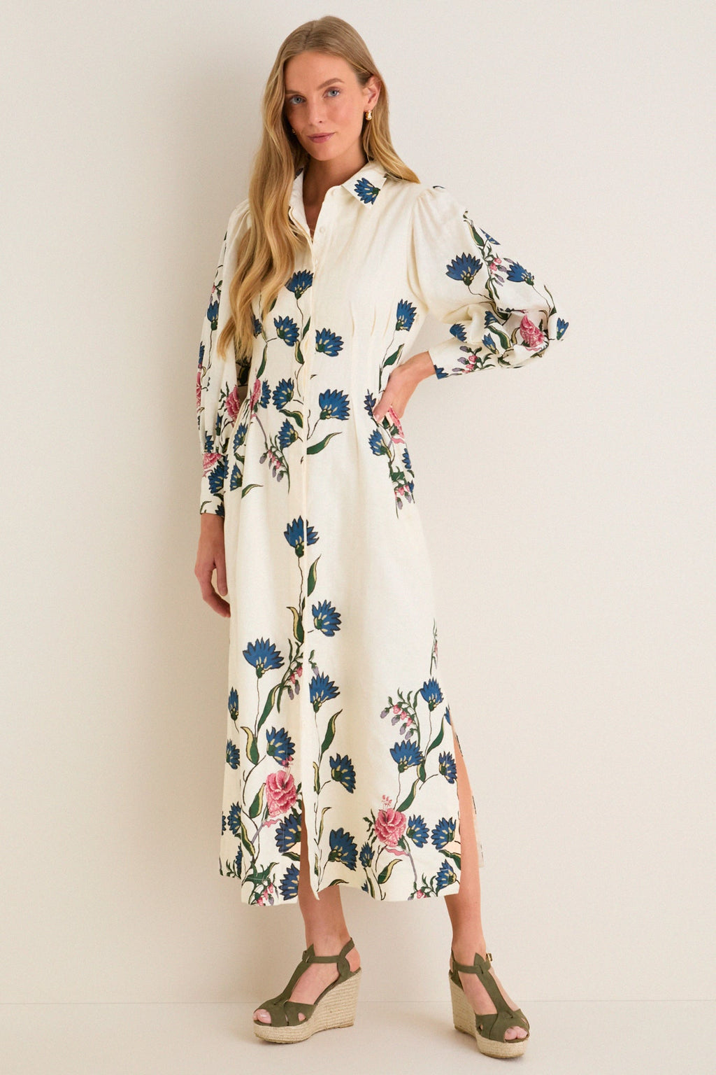 Belle Bouquet Cotton Linen Therese Dress