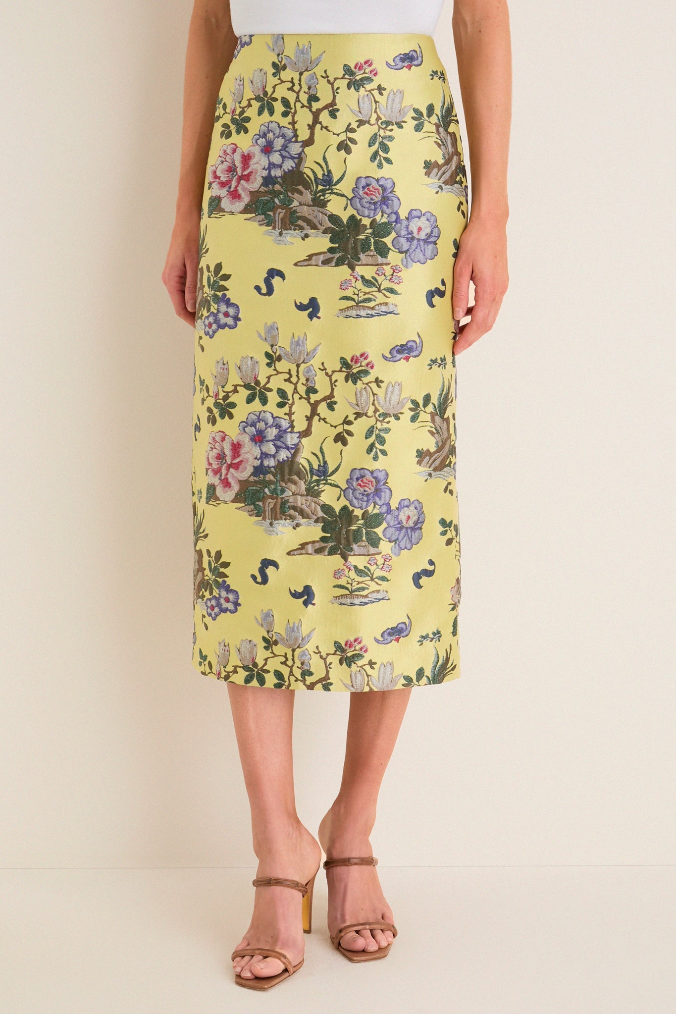 Gilded Chinoiserie Jacquard Ellington Skirt