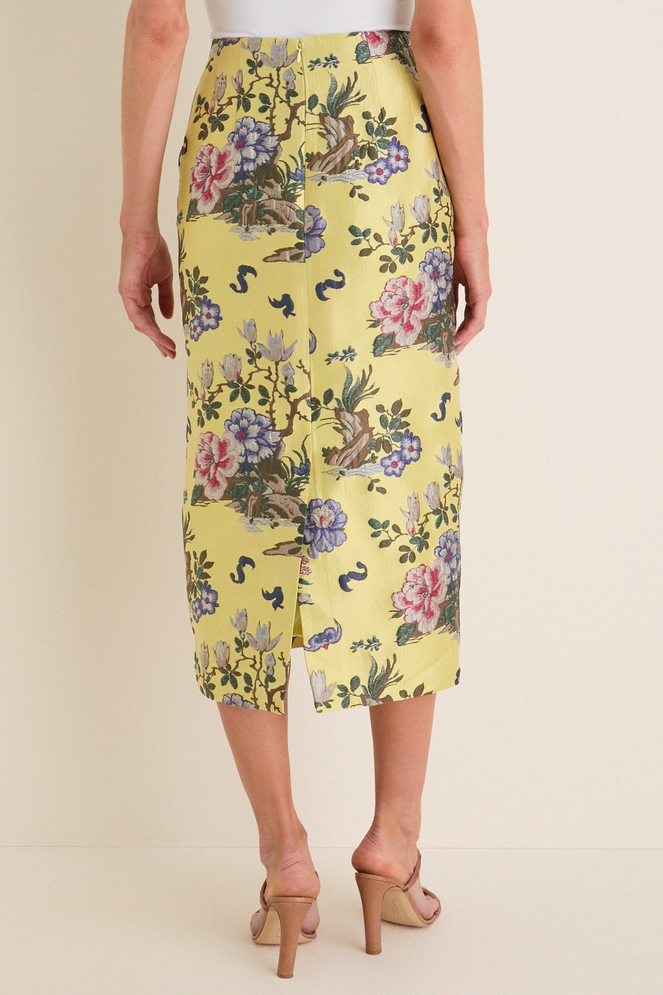 Gilded Chinoiserie Jacquard Ellington Skirt