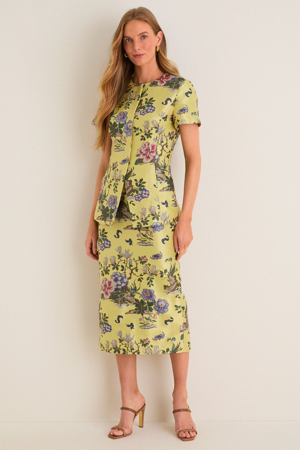 Gilded Chinoiserie Jacquard Ellington Skirt