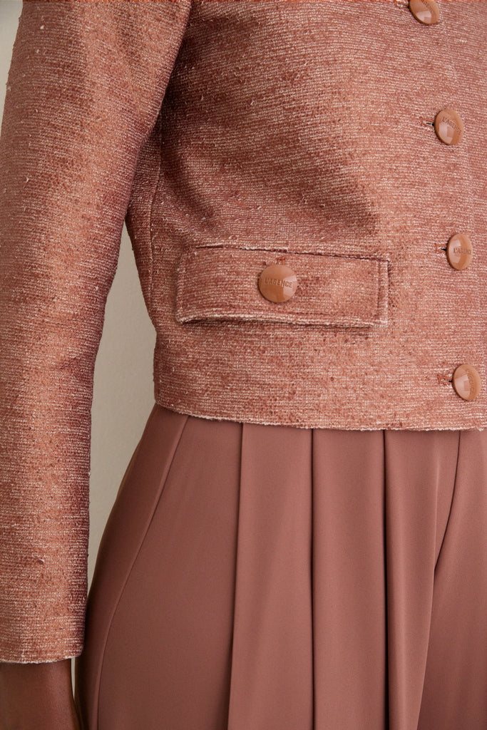 Light Auburn Zell Collarless Jacket