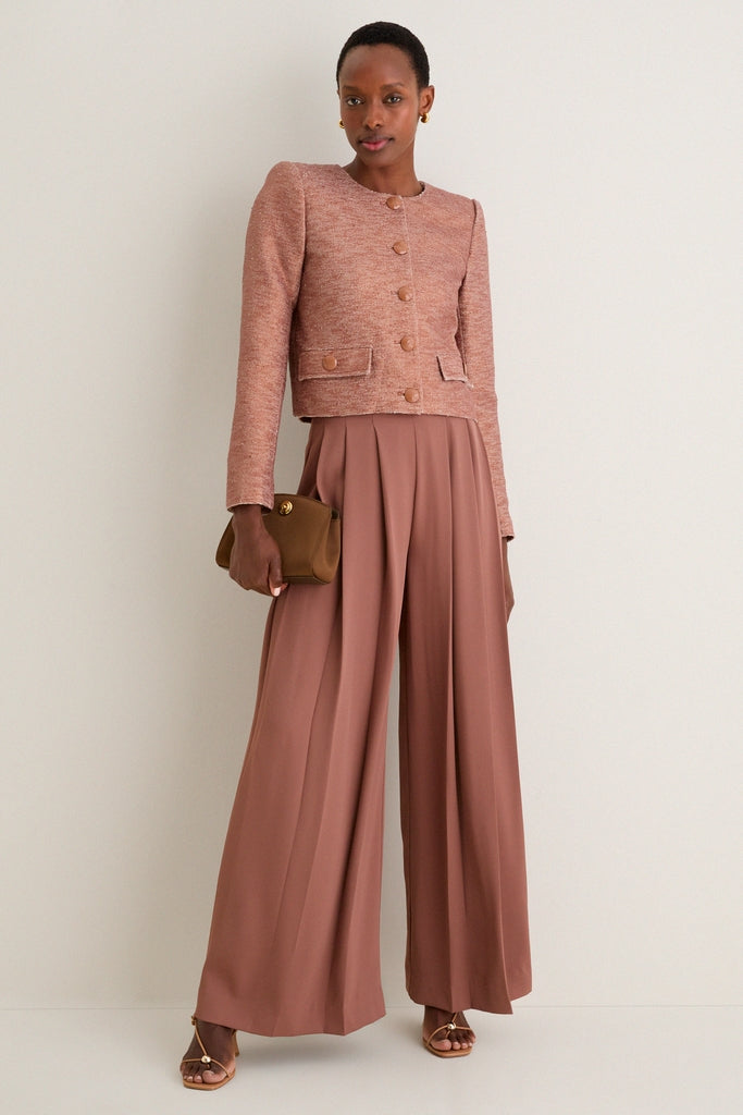 Light Auburn Zell Collarless Jacket