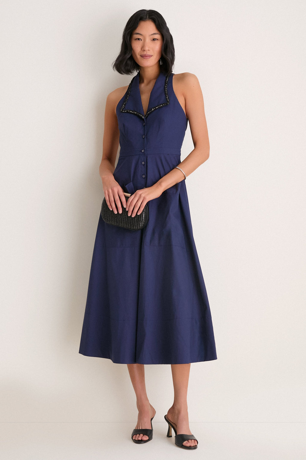 True Navy Jessica Midi Dress