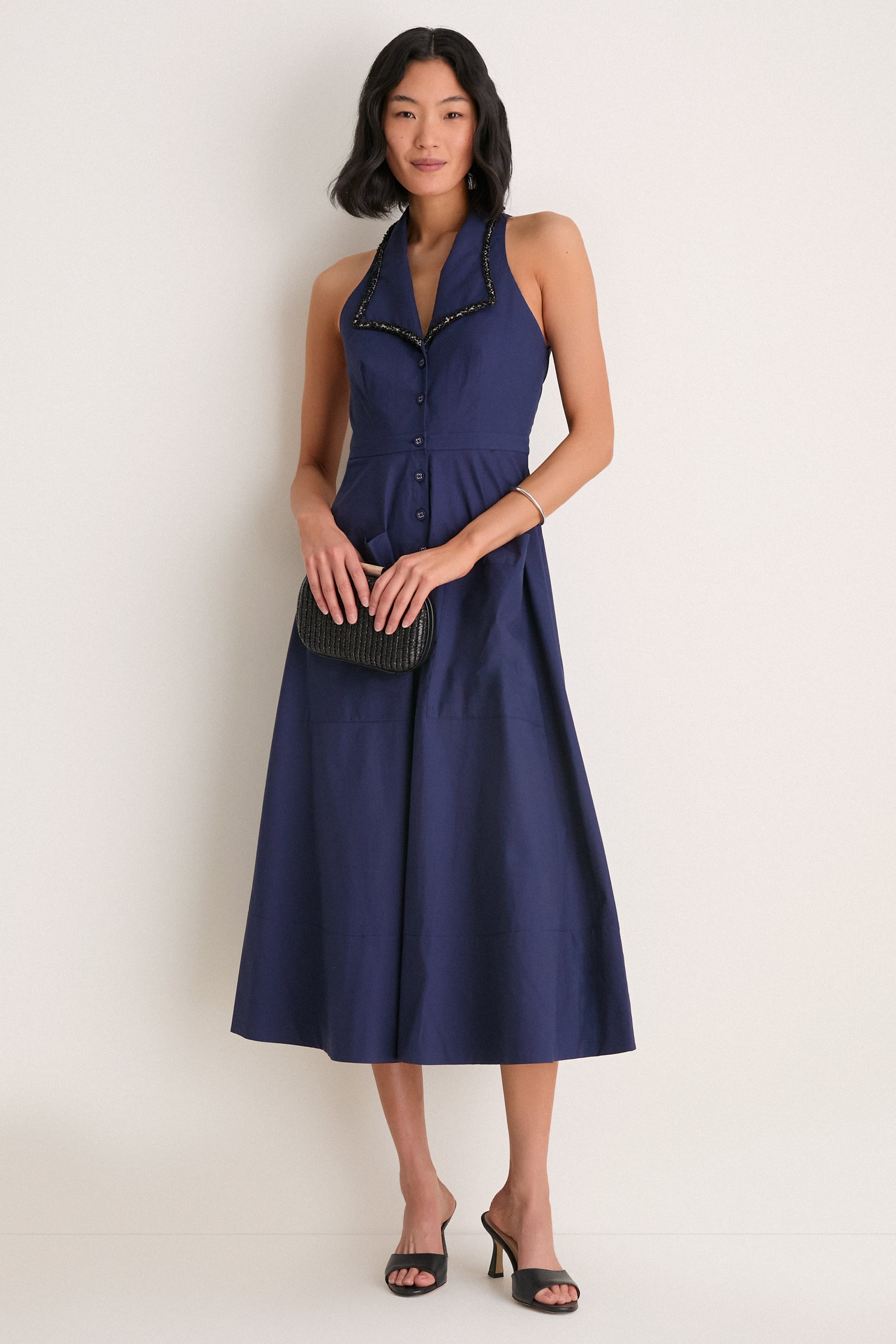 True Navy Jessica Midi Dress