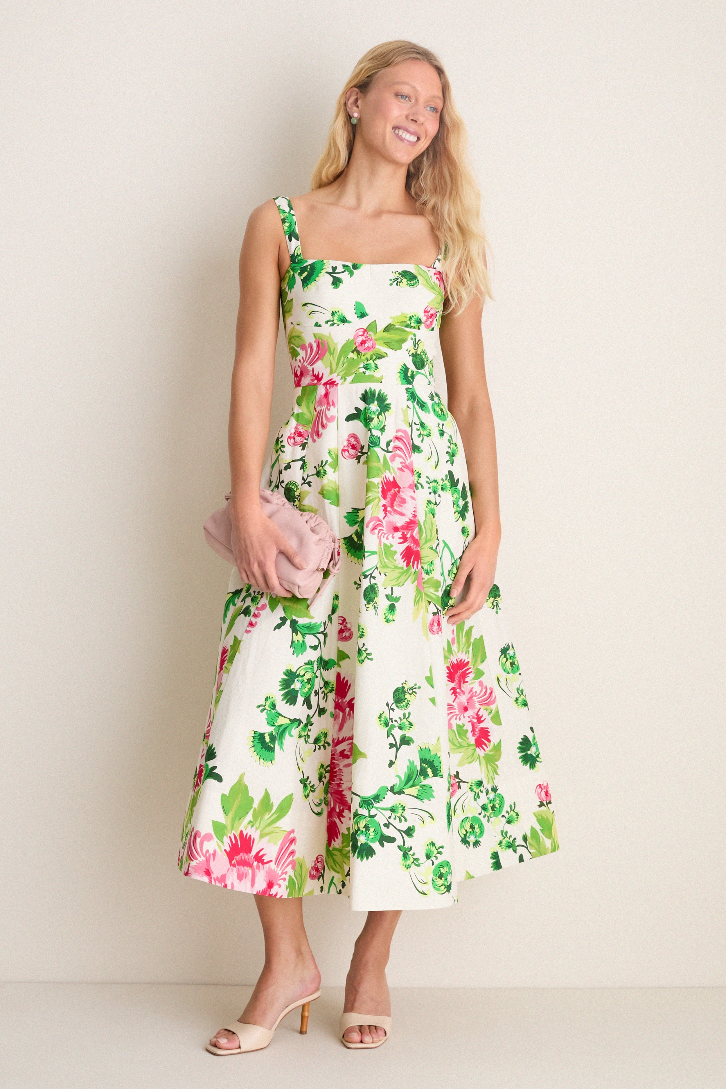 Saffier Bouquet Sabrina Midi Dress