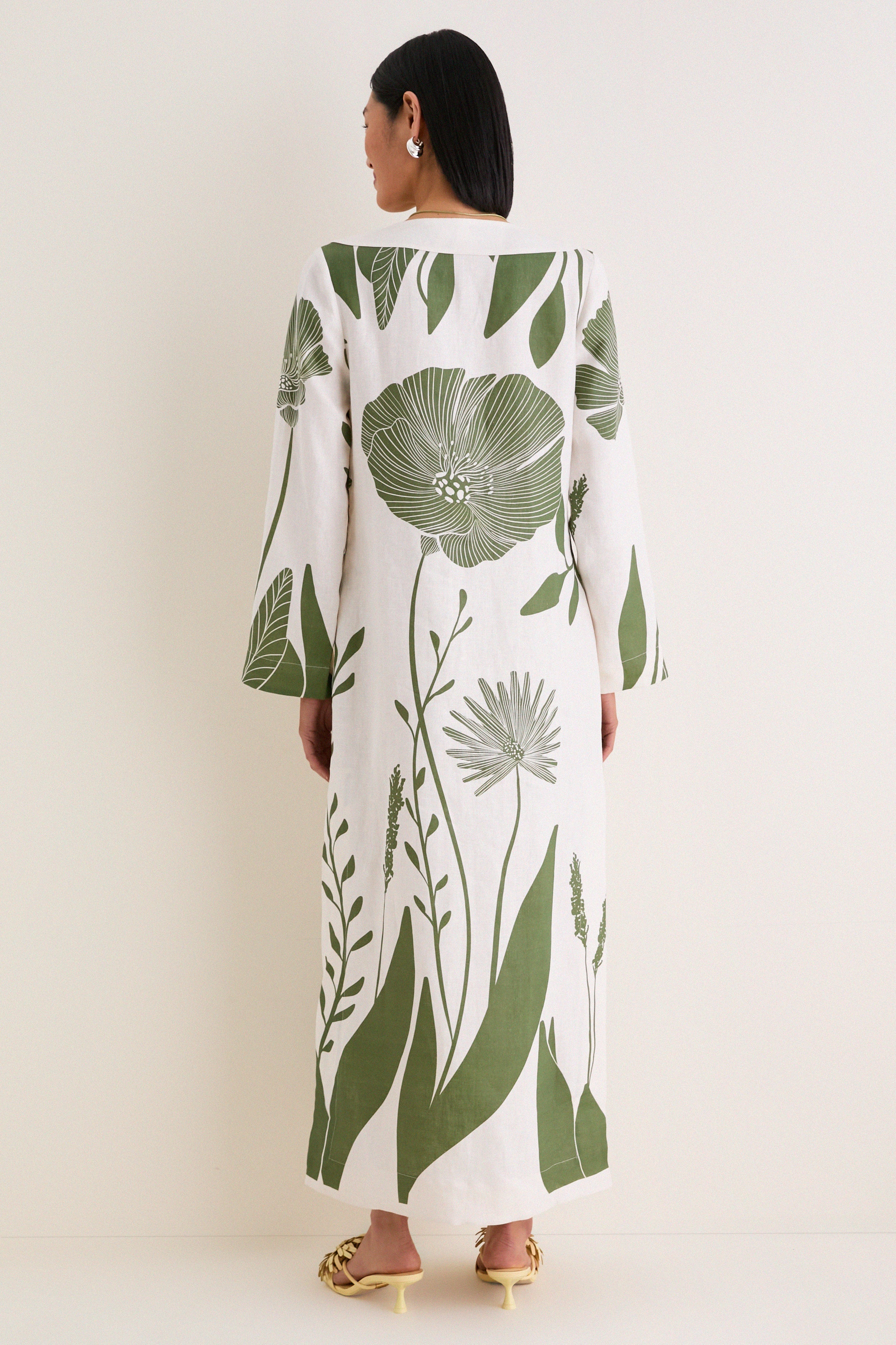 Green Floral Border Que Energia Tunic Dress