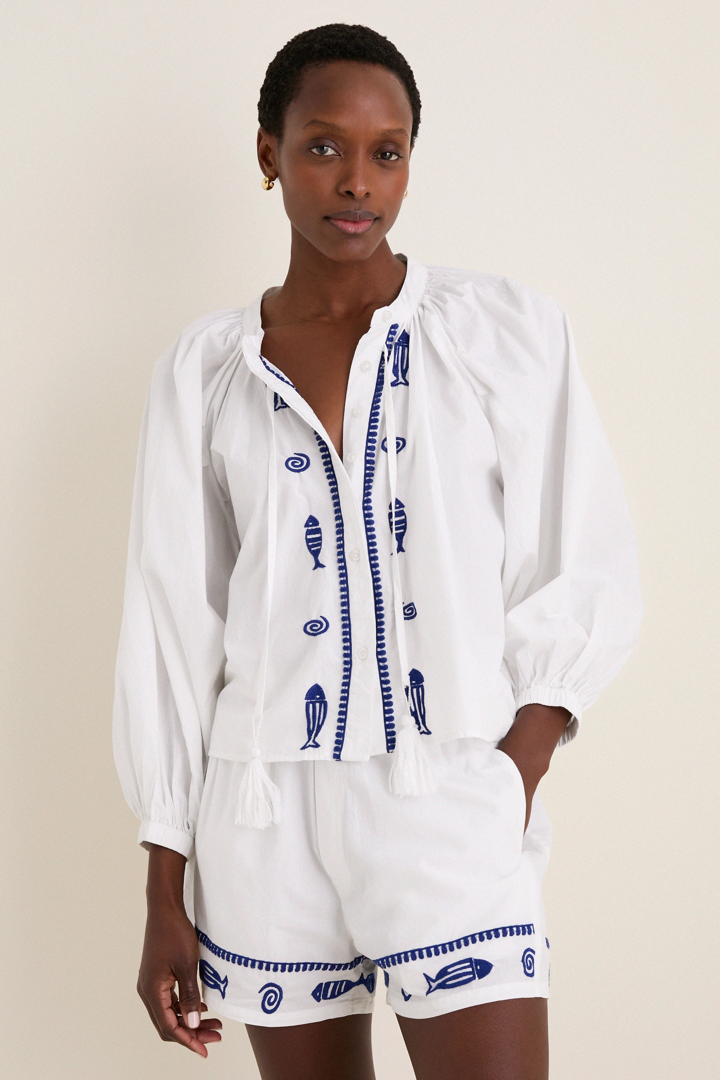 Navy Fish Minka Shirt