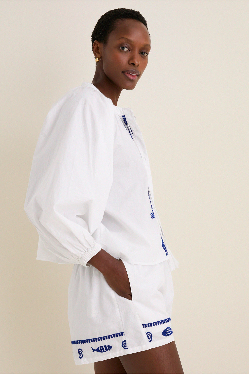 Navy Fish Minka Shirt