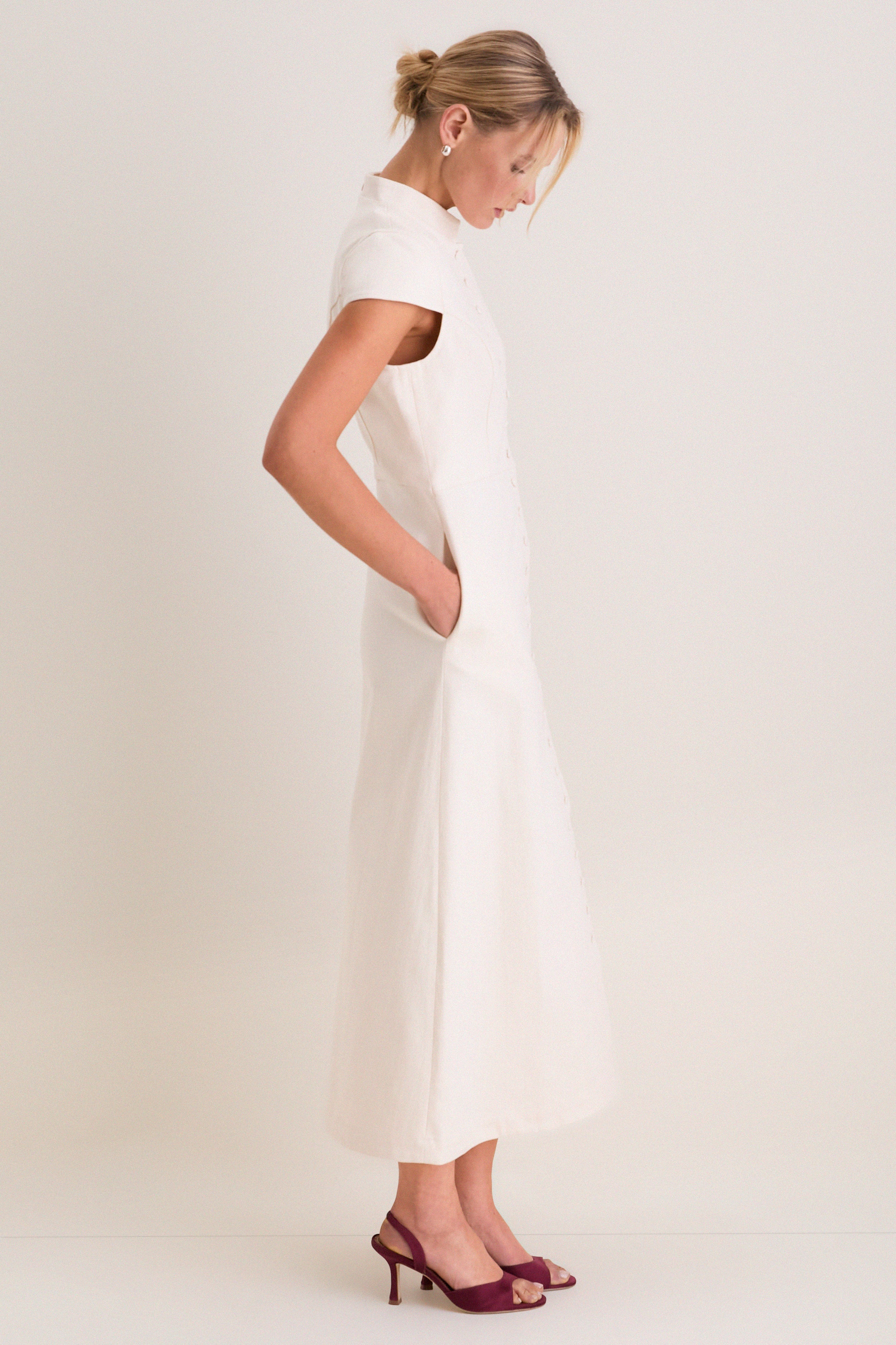 Ecru Summer Denim Amoako Dress