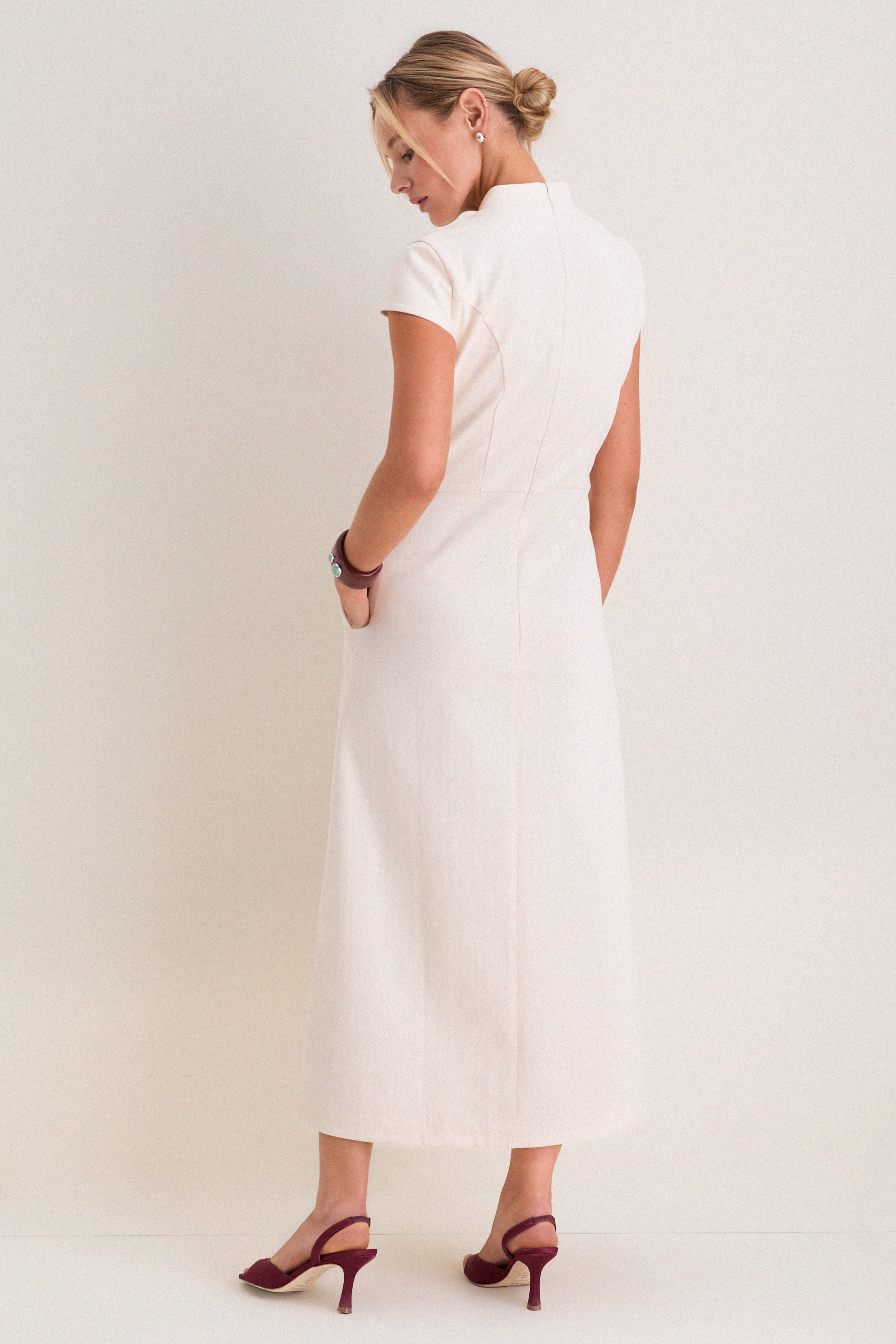 Ecru Summer Denim Amoako Dress