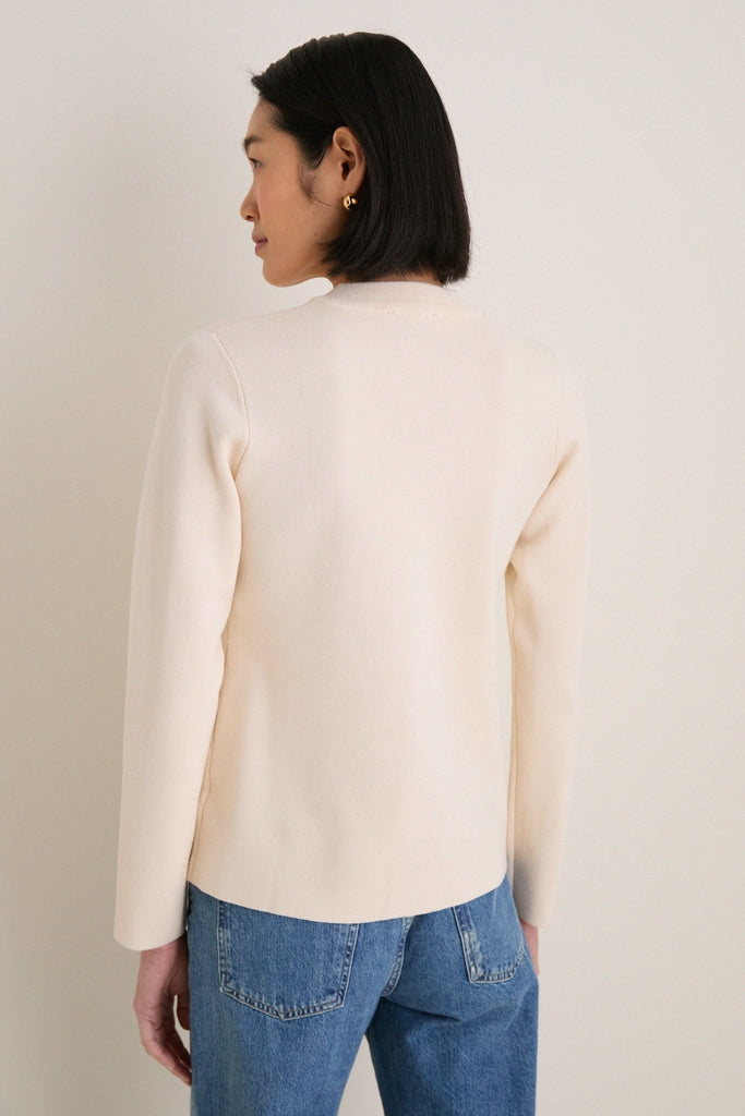 Ivory Structured Margaux Cardigan