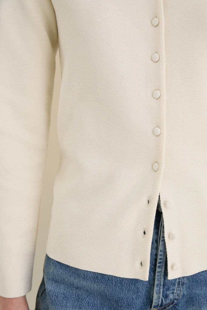 Ivory Structured Margaux Cardigan
