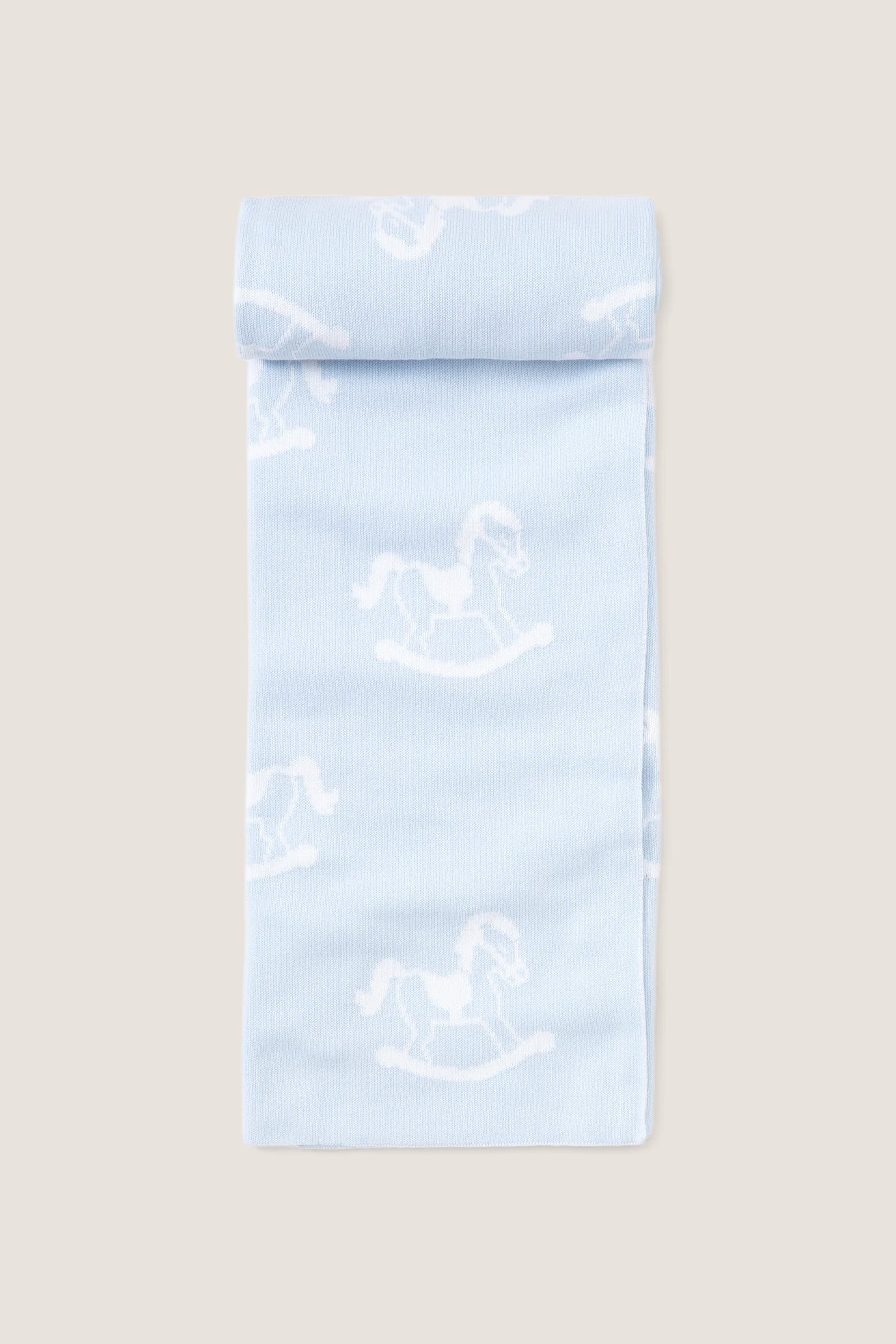Blue Rocker Knit Blanket