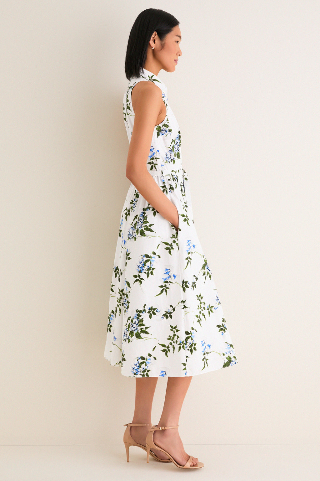 White and Lilac Lillies Norika Dress