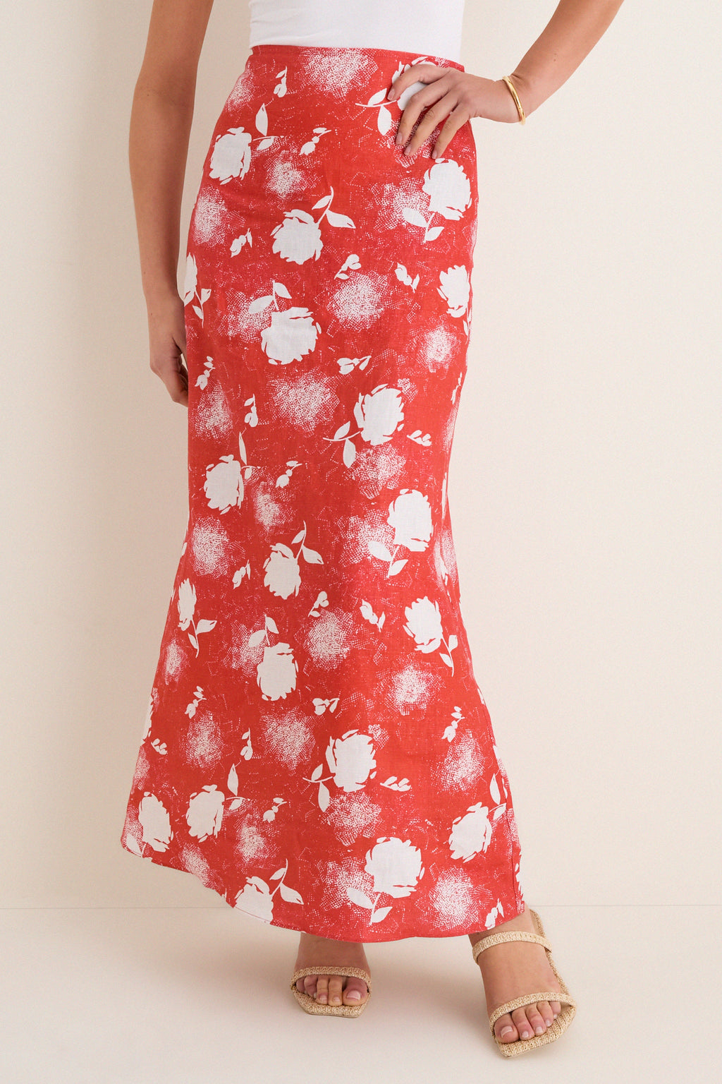 Sunrose Rosso Martina Maxi Skirt