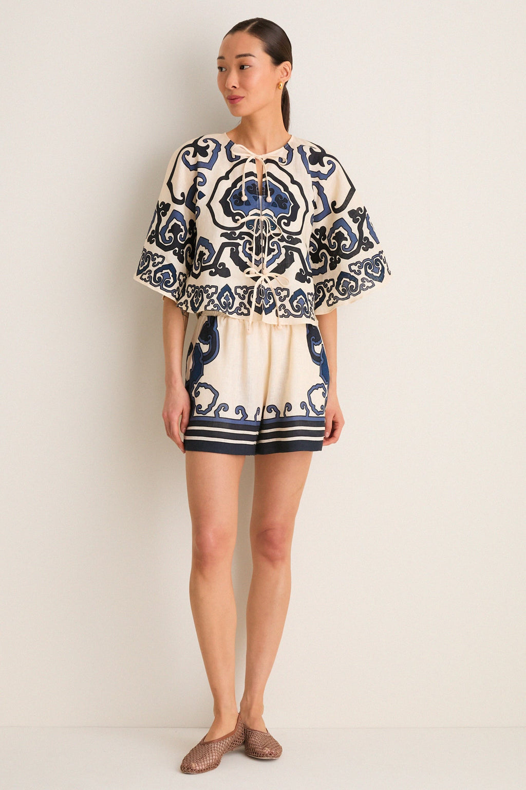 Exclusive Cream Blaise Print Shorts