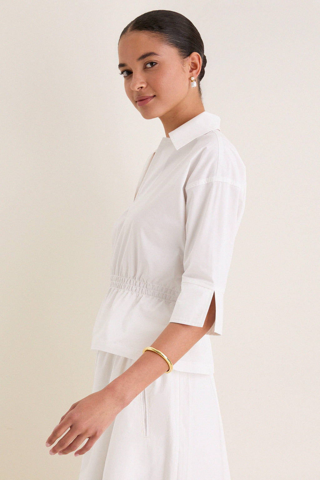 White Poplin Roberts Top