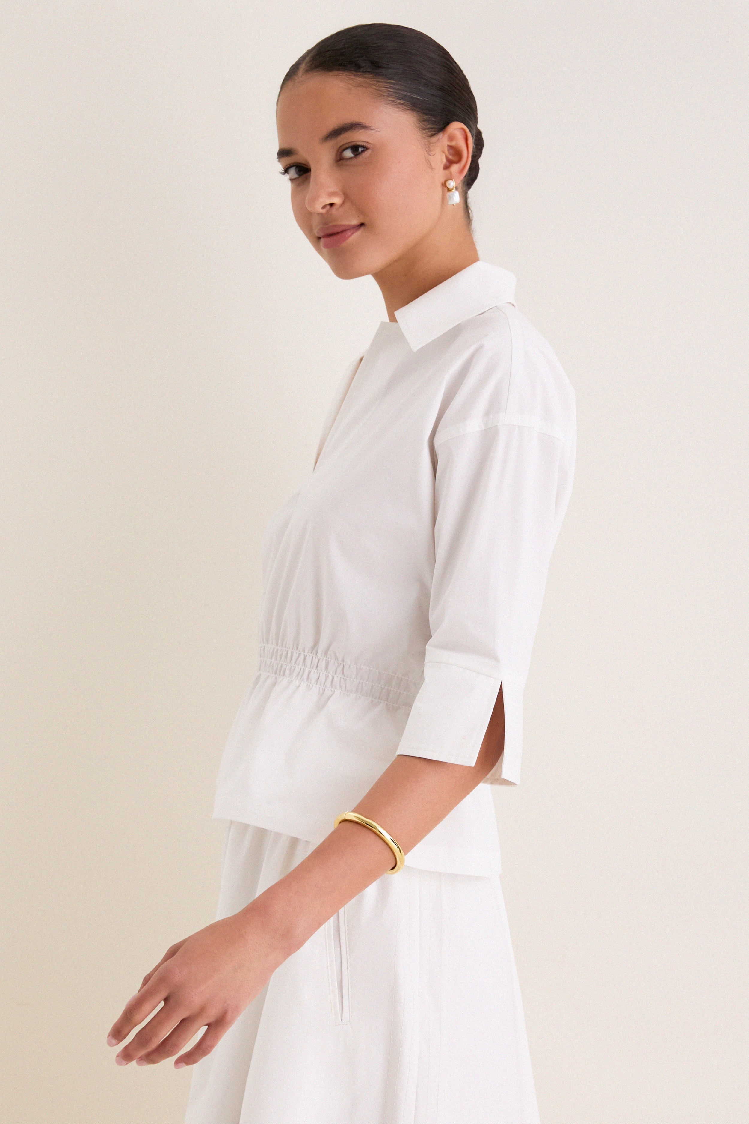 White Poplin Roberts Top