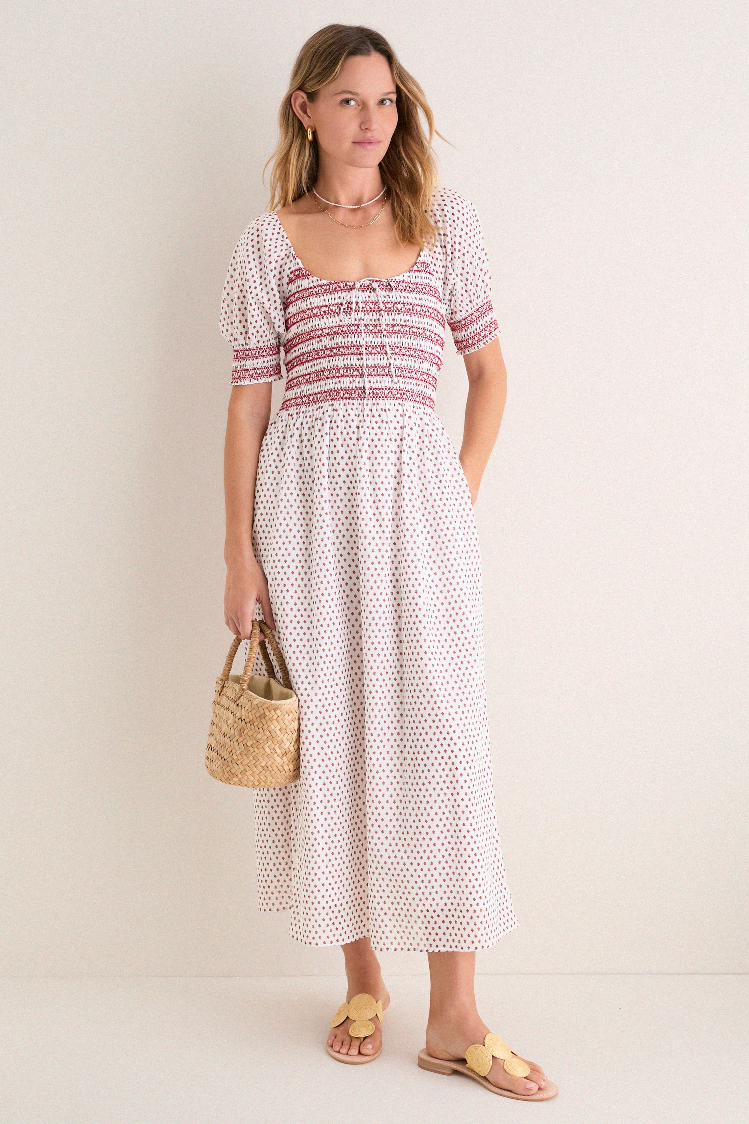 Poppy Half Drop White Madeline Nap Dress