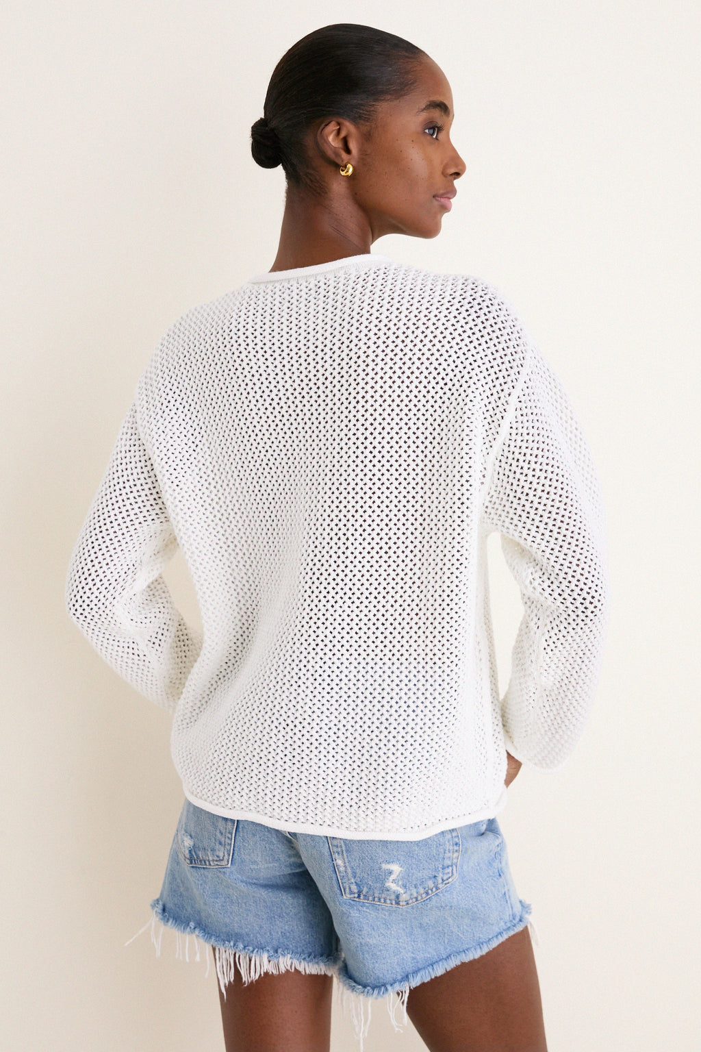 White Multi American Flag Crew Neck Sweater