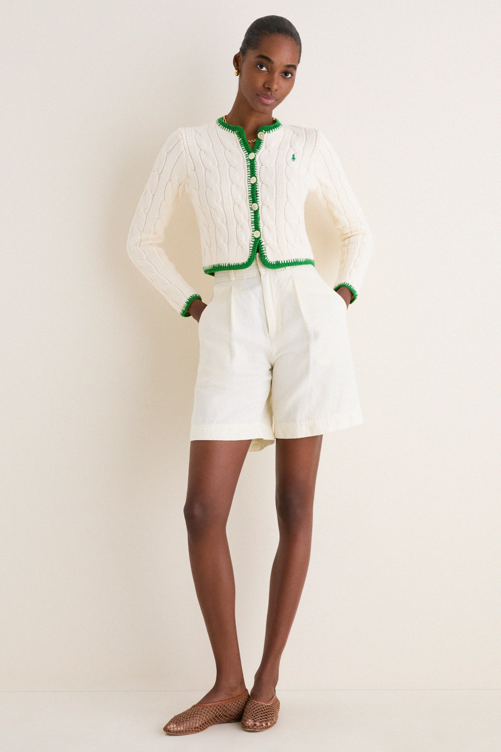 Cricket Cream Crew Neck Cardigan
