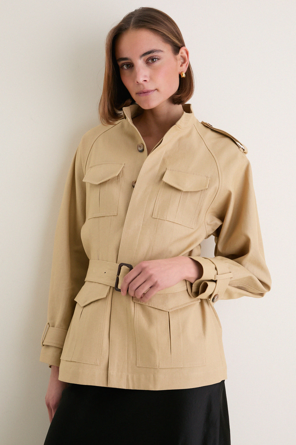 Classic Camel Cotton Field Jacket