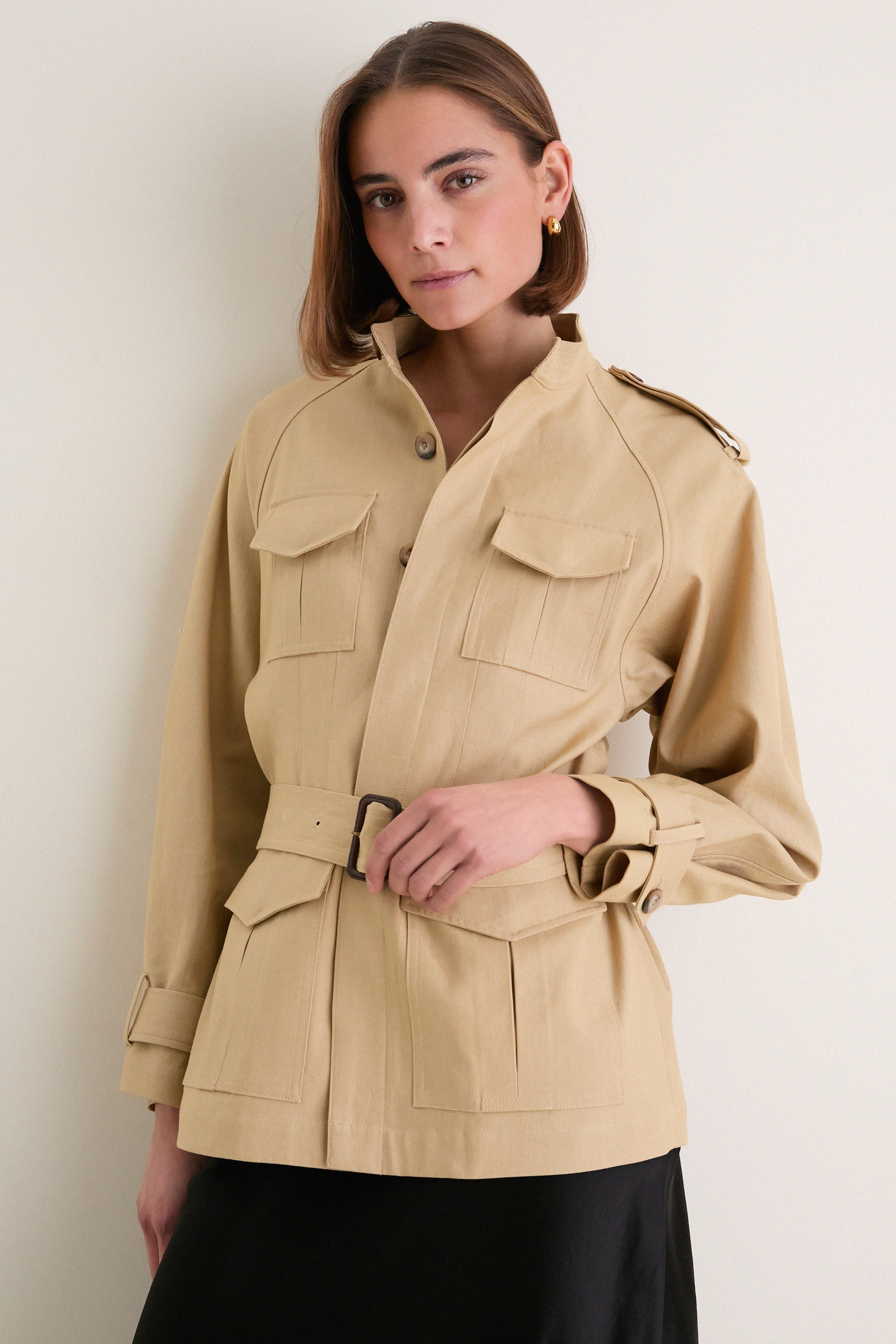 Classic Camel Cotton Field Jacket