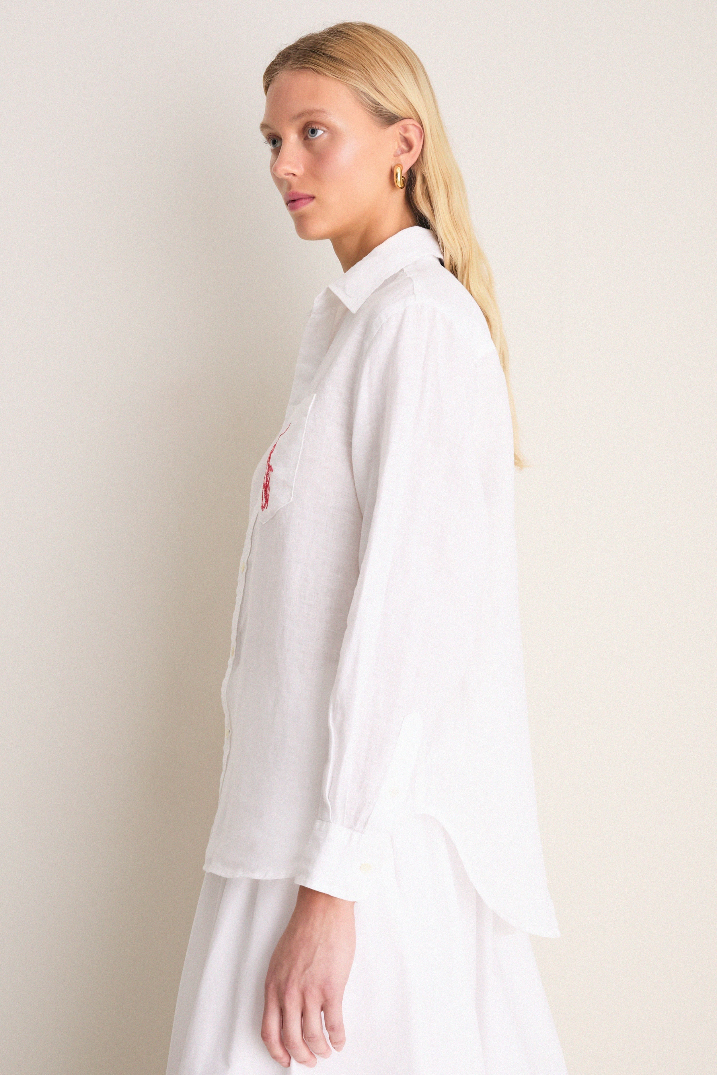 Classic Oxford White Linen Button Down