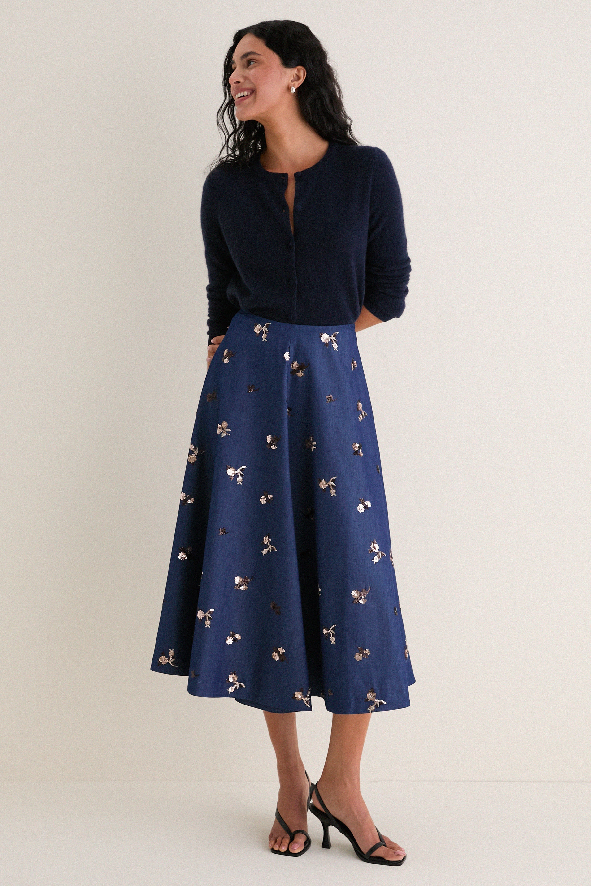 Midnight Varda Midi Skirt