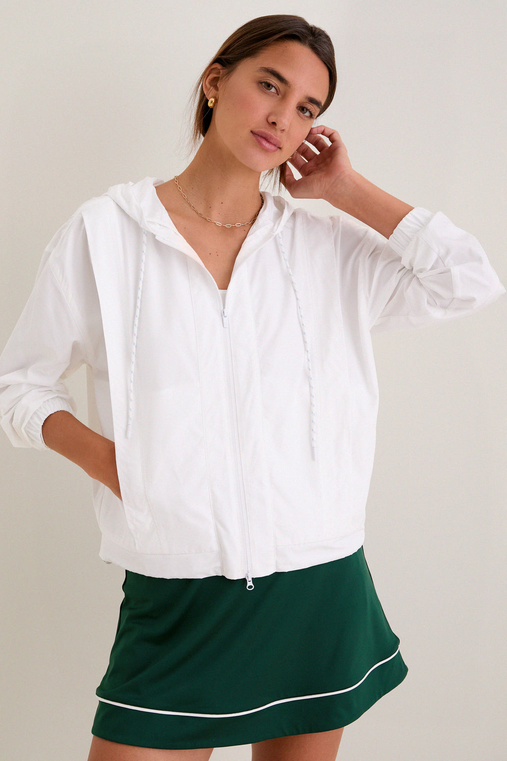 White Gailliot Packable Windbreaker