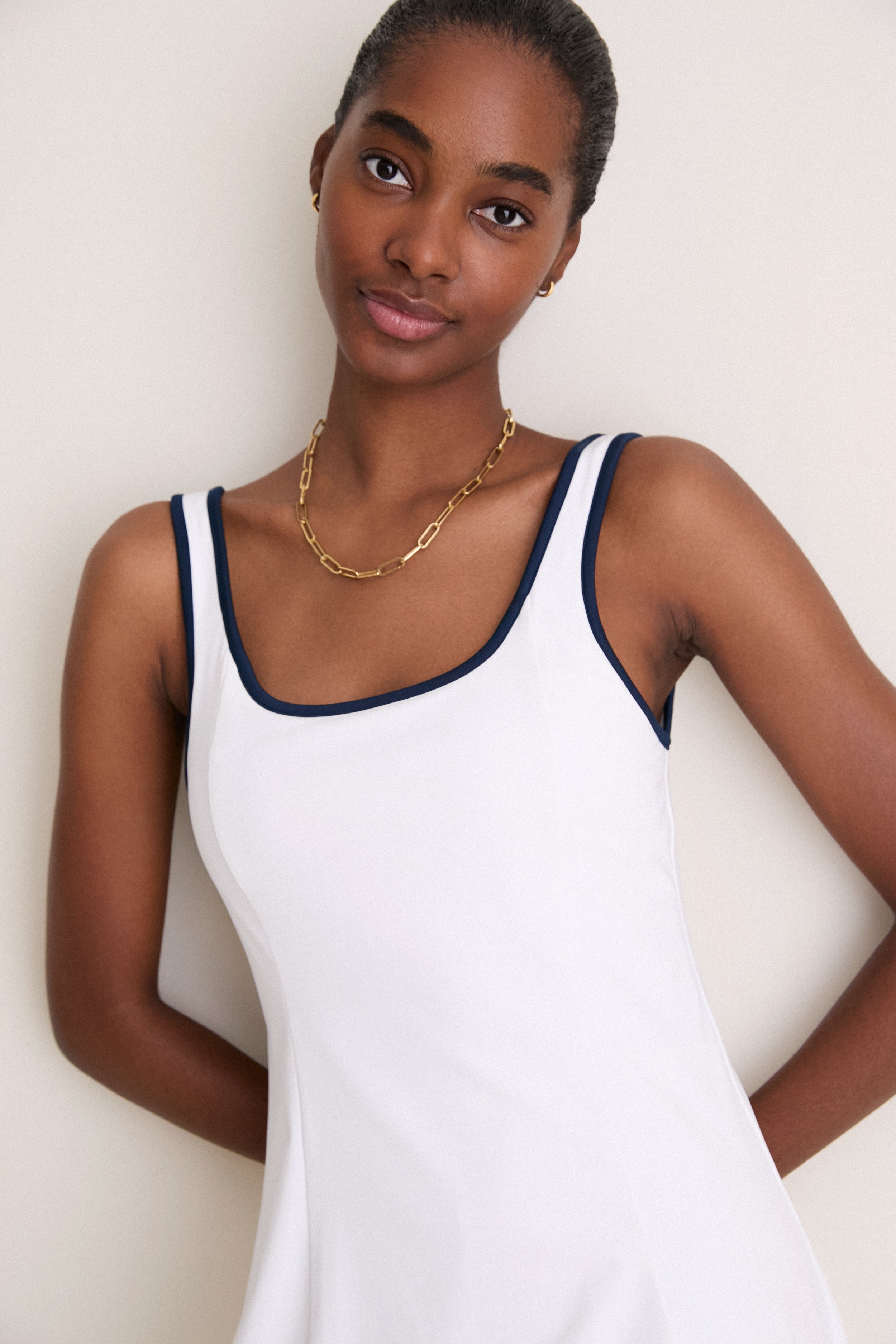White Lightweight Compression Lucille Tennis Dress